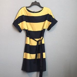 Light weight Striped Yellow and Navy Dress